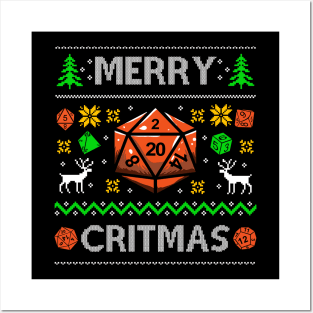 DND Player Ugly Christmas Sweater Posters and Art